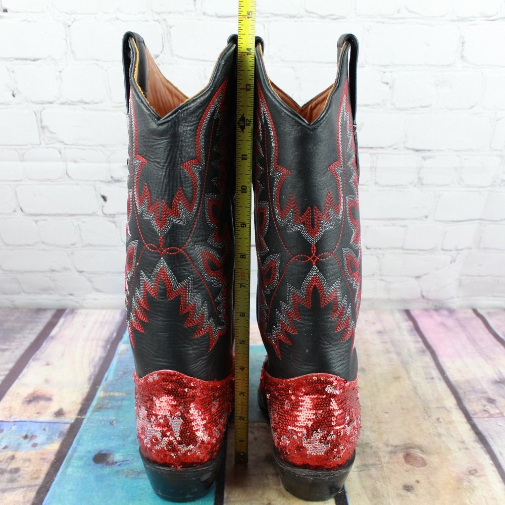 EL PRESIDENTE Red Fancy Sexy Cowboy Boots 11 Inch - Picture 9 of 11